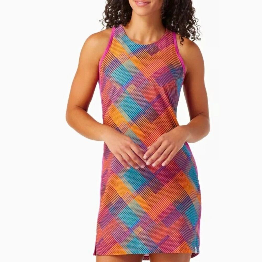 Smartwool Dress Merino Wool Geometric Sleeveless Multicolor Performance Women XS